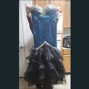 Cheetah print sequin prom dress